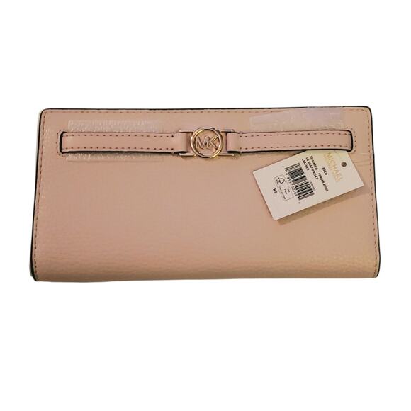 Michael Kors Large Pebbled Leather Wallet Pink Powder Blush - Picture 4 of 5